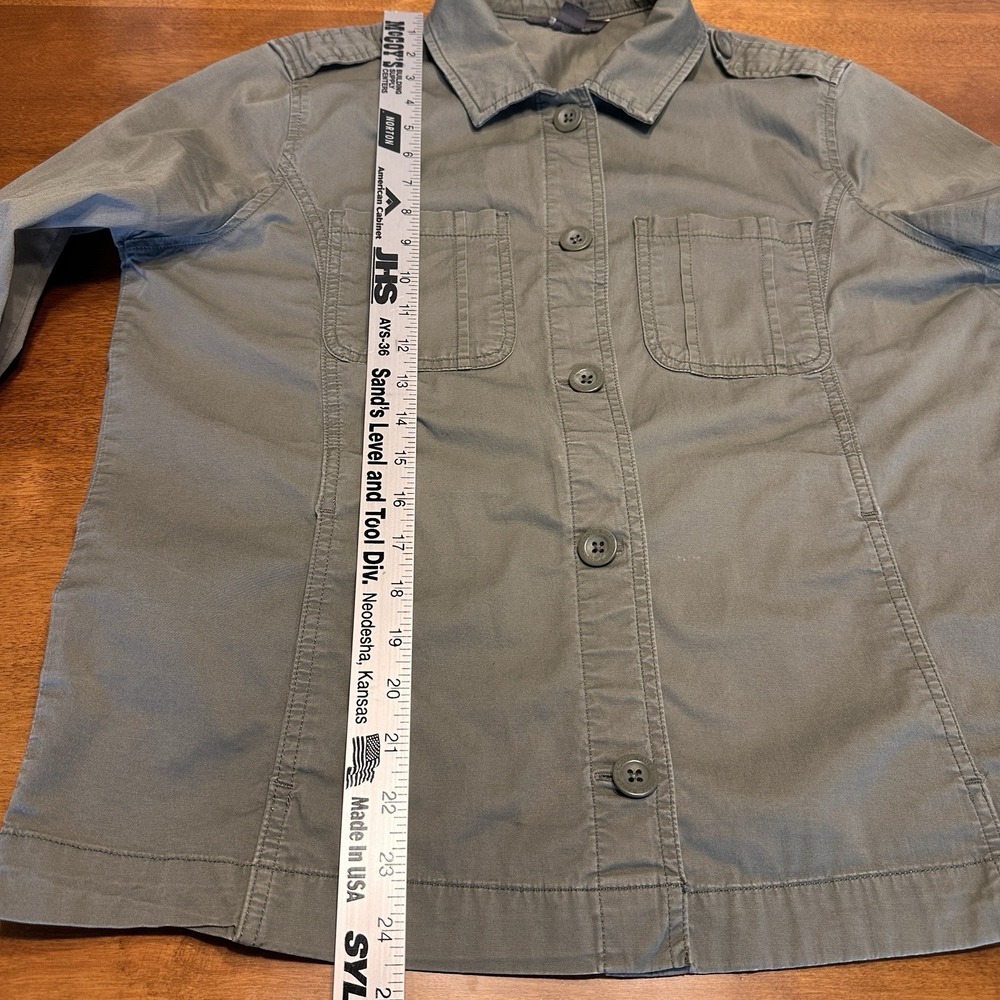 Eddie Bauer Women's Utility Field Jacket Green Military Lightweight Casual Large - Picture 9 of 9